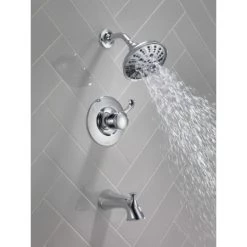 Delta Esato Monitor 14 Series Single Function Pressure Balanced Tub and Shower with 5 Setting Shower Head and Included Rough-In Valve -Delta Sales Store 144897 WATER 02 WEB