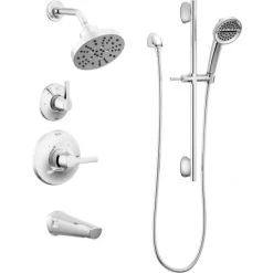 Delta Galeon Monitor 14 Series Single Function Pressure Balanced Tub and Shower System with Shower Head, and Hand Shower - Includes Rough-In Valves