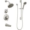 Delta Galeon Monitor 17 Series Dual Function Pressure Balanced Tub and Shower System with Integrated Volume Control, Shower Head, and Hand Shower - Includes Rough-In Valves -Delta Sales Store DSS Galeon 1704 SS PR20copy