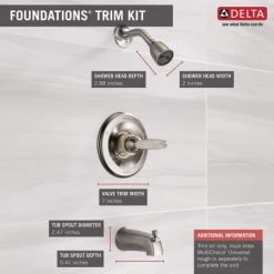 Delta Foundations Monitor 13 Series Single Function Pressure Balanced Tub and Shower Less Rough-In Valve - Limited Lifetime Warranty 13 Delta Foundations Monitor 13 Series Single Function Pressure Balanced Tub and Shower Less Rough-In Valve - Limited Lifetime Warranty -Delta Sales Store bt13410 ss 03