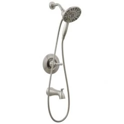Delta Arvo Pressure Balanced Shower System with Shower Head, Hand Shower, Shower Arm, Hose, and Valve Trim