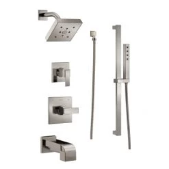 Delta Monitor 14 Series Pressure Balanced Tub and Shower System with Shower Head, Hand Shower, and Slide Bar - Includes Rough-In Valves