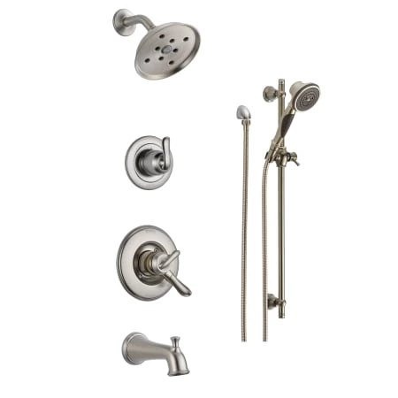 Delta Monitor 17 Series Pressure Balanced Tub and Shower System with Volume Control, Shower Head, Hand Shower, and Slide Bar - Includes Rough-In Valves 3 Delta Monitor 17 Series Pressure Balanced Tub and Shower System with Volume Control, Shower Head, Hand Shower, and Slide Bar - Includes Rough-In Valves