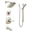 Delta Monitor 14 Series Pressure Balanced Shower System with Shower Head, Handshower, Slide Bar, and Tub Spout - Includes Rough-In Valves -Delta Sales Store delta dss tesla 1404 h2o pn