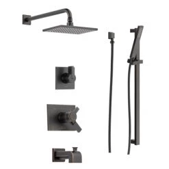 Delta TempAssure 17T Series Thermostatic Tub and Shower System with Volume Control, Shower Head, Hand Shower, and Slide Bar - Includes Rough-In Valves