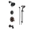 Delta Monitor 17 Series Pressure Balanced Tub and Shower System with Volume Control, Shower Head, Hand Shower, and Slide Bar - Includes Rough-In Valves