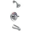 Delta Commercial Single Handle Tub and Shower Valve Trim with Push Button Diverter and Metal Lever Handle -Delta Sales Store delta t13691 9126703