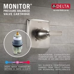 Delta Trillian Monitor 14 Series Single Function Pressure Balanced Tub and Shower - Less Rough-In Valve 11 Delta Trillian Monitor 14 Series Single Function Pressure Balanced Tub and Shower - Less Rough-In Valve -Delta Sales Store delta t14443 alternate view 56