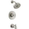 Delta Trinsic Tub and Shower Trim Package with 1.75 Single Function Shower Head and H2Okinetic Technology -Delta Sales Store delta t14458 ss 5853845