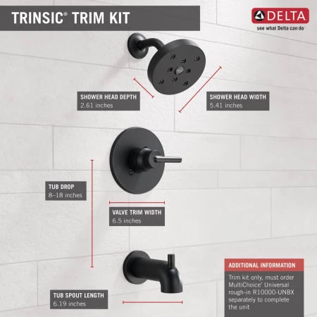 Delta Trinsic Monitor 14 Series Single Function Pressure Balanced Tub and Shower - Less Rough-In Valve 6 Delta Trinsic Monitor 14 Series Single Function Pressure Balanced Tub and Shower - Less Rough-In Valve - Image 4