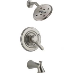 Delta Lahara Monitor 17 Series Dual Function Pressure Balanced Tub and Shower with H2Okinetic Shower Head and Integrated Volume Control - Less Rough-In Valve