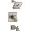 Delta Dryden Monitor 17 Series Dual Function Pressure Balanced Tub and Shower with H2Okinetic Shower Head and Integrated Volume Control - Less Rough-In Valve -Delta Sales Store delta t17451 ssh2o 175