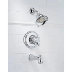 Delta Victorian Monitor 17 Series Dual Function Pressure Balanced Tub and Shower with Integrated Volume Control - Less Rough-In Valve -Delta Sales Store delta t17455 installed tub and shower trim in chrome 1250