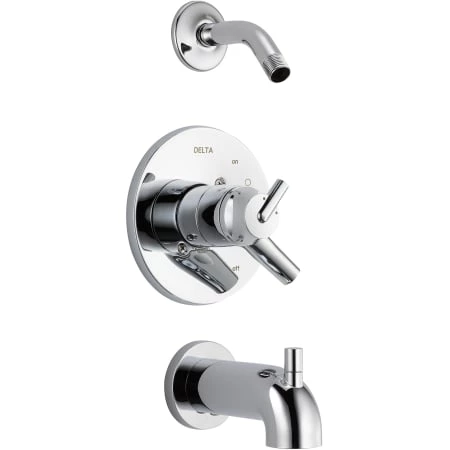 Delta Trinsic Monitor 17 Series Dual Function Pressure Balanced Tub and Shower with Integrated Volume Control - Less Shower Head and Rough-In Valve 3 Delta Trinsic Monitor 17 Series Dual Function Pressure Balanced Tub and Shower with Integrated Volume Control - Less Shower Head and Rough-In Valve