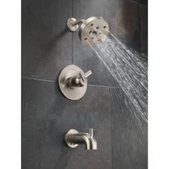 Delta Trinsic Monitor 17 Series Dual Function Pressure Balanced Tub and Shower with Integrated Volume Control - Less Rough-In Valve -Delta Sales Store delta t17459 running tub and shower trim in brilliance stainless 416