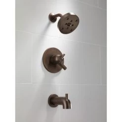 Delta Trinsic Monitor 17 Series Dual Function Pressure Balanced Tub and Shower with Integrated Volume Control - Less Rough-In Valve -Delta Sales Store delta t17459 tub and shower trim in venetian bronze 1237