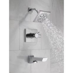 Delta Pivotal Tub and Shower Trim Package with 1.75 GPM Multi Function Shower Head -Delta Sales Store delta t17499 in use 3 64