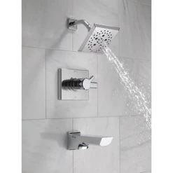 Delta Pivotal Tub and Shower Trim Package with 1.75 GPM Multi Function Shower Head -Delta Sales Store delta t17499 in use 4 65