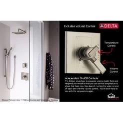 Delta Lahara Tempassure 17T Series Dual Function Thermostatic Tub and Shower with Integrated Volume Control - Less Rough-In Valve -Delta Sales Store delta t17t438 technology graphic 860