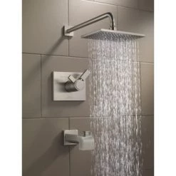 Delta Vero Tempassure 17T Series Dual Function Thermostatic Tub and Shower with Integrated Volume Control - Less Rough-In Valve -Delta Sales Store delta t17t453 running shower head in brilliance stainless 1661