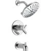 Delta Trinsic Tempassure 17T Series Dual Function Thermostatic Tub and Shower with H2Okinetic Shower Head and Integrated Volume Control - Less Rough-In Valve