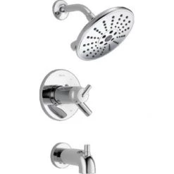 Delta Trinsic Tempassure 17T Series Dual Function Thermostatic Tub and Shower with H2Okinetic Shower Head and Integrated Volume Control - Less Rough-In Valve