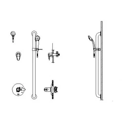 Delta Commercial Thermostatic Shower Trim with Handshower, Integrated Volume Control, and Diverter - Less Rough-In Valve