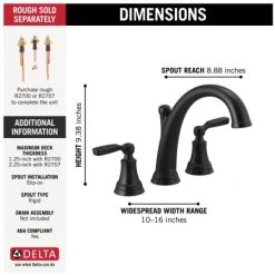 Delta Woodhurst Deck Mounted Roman Tub Filler -Delta Sales Store delta t2732 alternate image 211