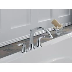 Delta Lahara Deck Mounted Roman Tub Filler Trim -Delta Sales Store delta t2738 installed tub filler in chrome 1628