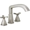 Delta Stryke Deck Mounted Roman Tub Filler with Cross Handles -Delta Sales Store delta t27766 ss 7213556
