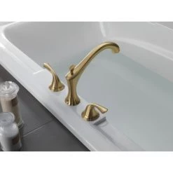 Delta Addison Deck Mounted Roman Tub Filler Trim -Delta Sales Store delta t2792 installed tub filler in champagne bronze 1173