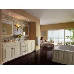 Delta Addison Deck Mounted Roman Tub Filler Trim -Delta Sales Store delta t2792 overall room view in venetian bronze 2530