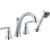 Delta Woodhurst Deck Mounted Roman Tub Filler with Built-In Diverter - Includes Hand Shower -Delta Sales Store delta t4732 7866937