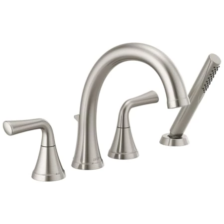 Delta Kayra Deck Mounted Roman Tub Filler with Built-In Diverter - Includes Hand Shower 3 Delta Kayra Deck Mounted Roman Tub Filler with Built-In Diverter - Includes Hand Shower