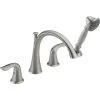 Delta Lahara Deck Mounted Roman Tub Filler Trim with Hand Shower -Delta Sales Store delta t4738 ss 644