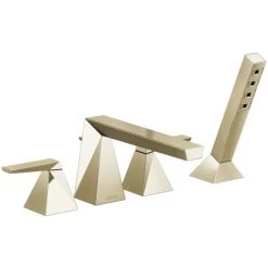 Delta Trillian Deck Mounted Roman Tub Filler with Built-In Diverter - Includes Hand Shower