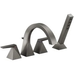 Delta Trillian Deck Mounted Roman Tub Filler with Built-In Diverter - Includes Hand Shower