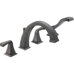 Delta Dryden Deck Mounted Roman Tub Filler Trim with Lever Handles - Includes Personal Hand Shower