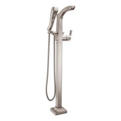 Delta Tesla Floor Mounted Tub Filler with Integrated Diverter and Hand Shower - Less Rough In