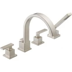 Delta Vero Deck Mounted Roman Tub Filler Trim with Hand Shower