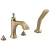Delta Dorval Deck Mounted Roman Tub Filler with H2Okinetic Hand Shower - Less Rough-In -Delta Sales Store delta t4756 czlhp 5995447
