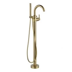 Delta Floor Mounted Tub Filler with Hand Shower and Hose - Rough-in Valve Included