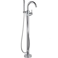 Delta Trinsic Floor Mounted Tub Filler with Integrated Diverter and Hand Shower - Less Rough In