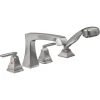 Delta Ashlyn Deck Mounted Roman Tub Filler with Built-In Diverter - Includes Hand Shower -Delta Sales Store delta t4764 ss 752