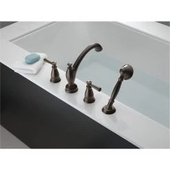 Delta Linden Roman Tub Filler Faucet Trim with Hand Shower - Less Valve -Delta Sales Store delta t4793 alternate view 49
