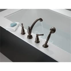 Delta Linden Roman Tub Filler Faucet Trim with Hand Shower - Less Valve -Delta Sales Store delta t4793 alternate view 50
