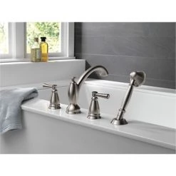 Delta Linden Roman Tub Filler Faucet Trim with Hand Shower - Less Valve -Delta Sales Store delta t4793 alternate view 51