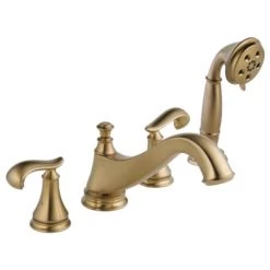 Delta Cassidy Deck Mounted Roman Tub Filler Trim with Hand Shower - Handles and Rough-In Valve Sold Separately -Delta Sales Store delta t4795 czlhp h698cz french curve