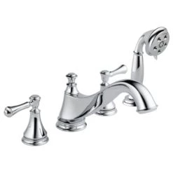 Delta Cassidy Deck Mounted Roman Tub Filler Trim with Hand Shower - Handles and Rough-In Valve Sold Separately -Delta Sales Store delta t4795 lhp h697 lever
