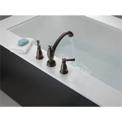 Delta Linden Double Lever Handle Deck Mounted Roman Tub Filler - Less Rough In -Delta Sales Store delta t2793 alt 5